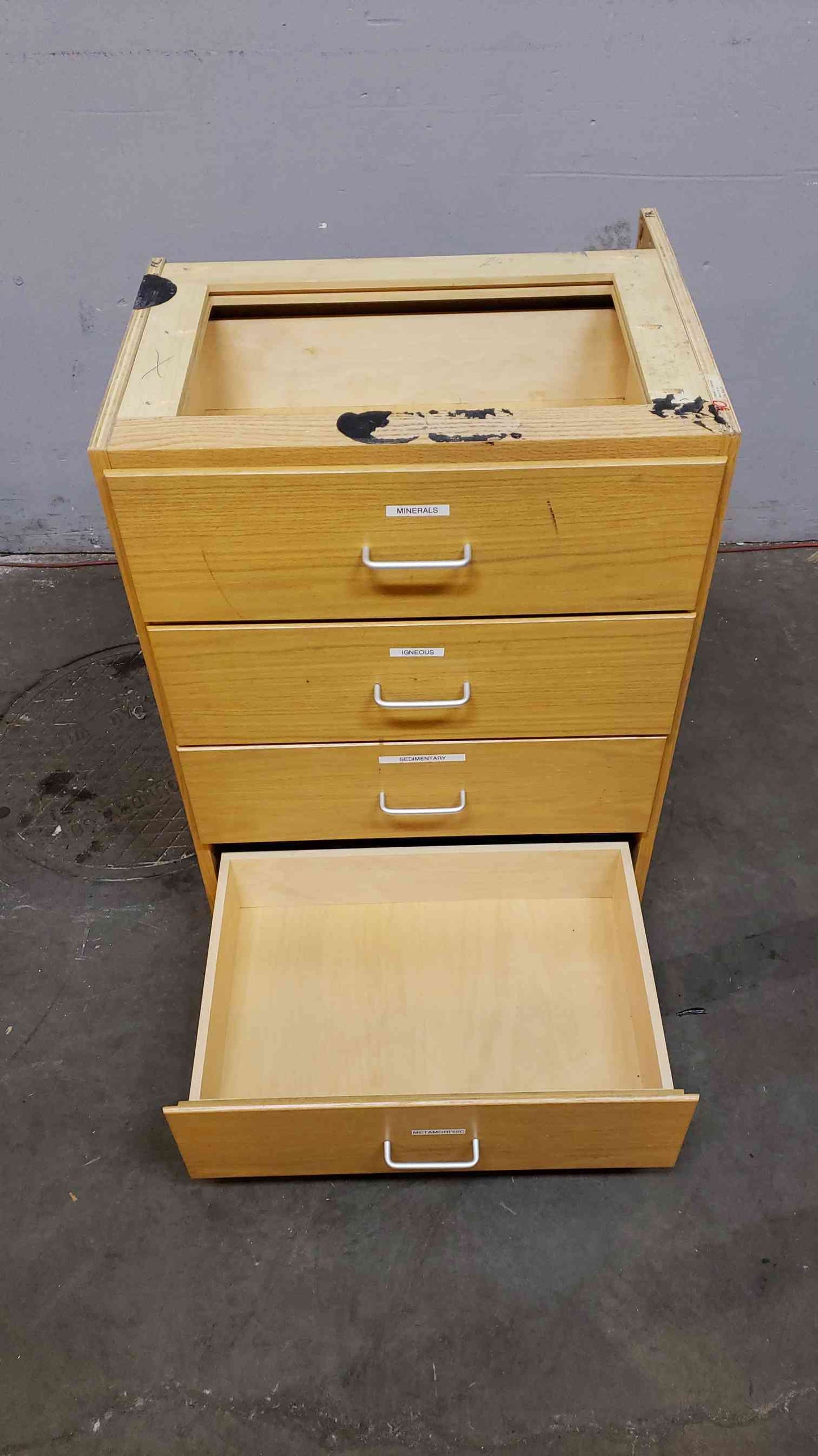 Kewaunee 2' Wood Lab Casework 4-Drawer Stack Standing Height