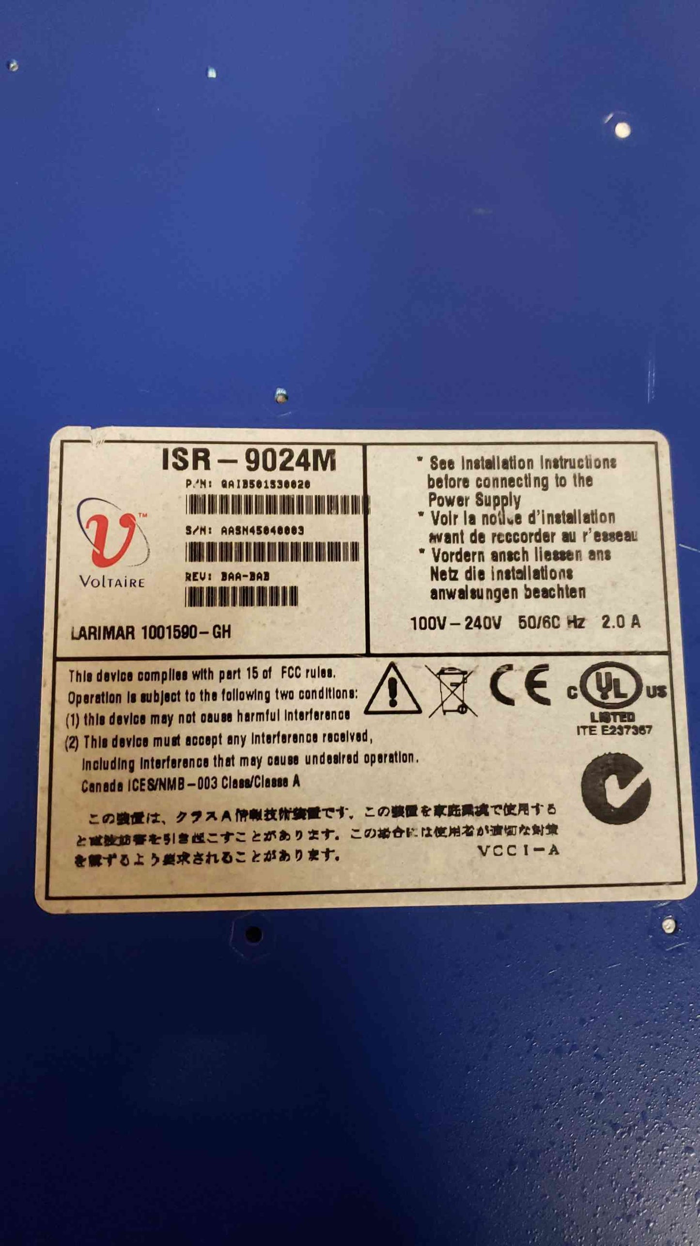 Voltaire Power Supply ISR-9024M (SKU: 1538AA)