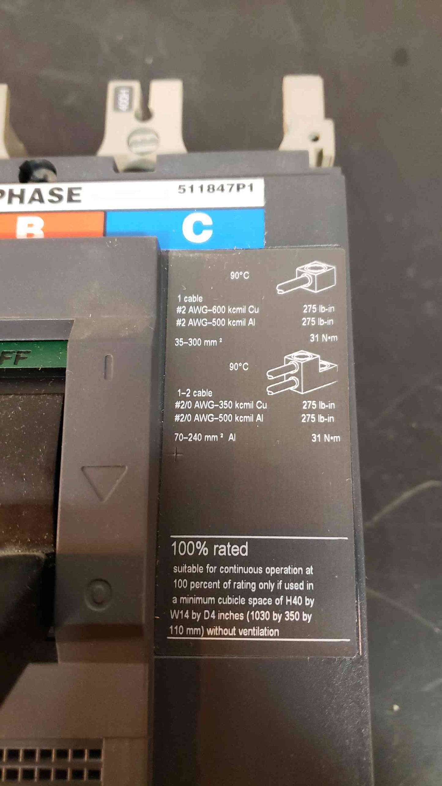 Square D 400 Amp Breaker DJF36400E20SO (SKU: 4043AA)