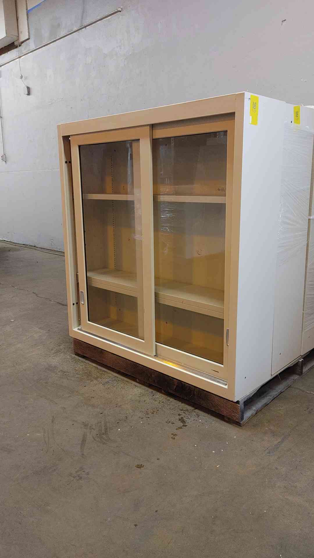 4' Sliding Glass Cabinet Overhead Casework Metal with/ Shelves (SKU: 104062)(104062)