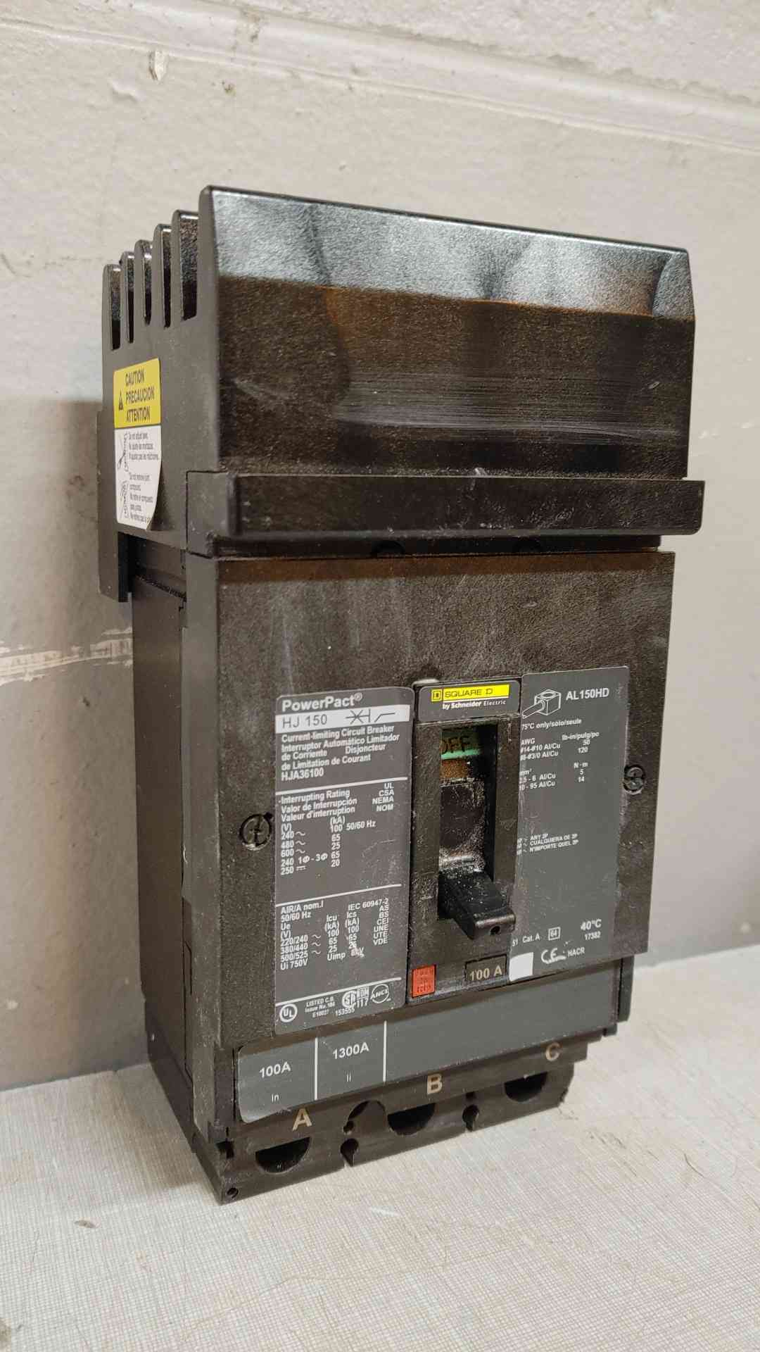 Square D PowerPact 100A Breaker HJA36100 (SKU: 104581)
