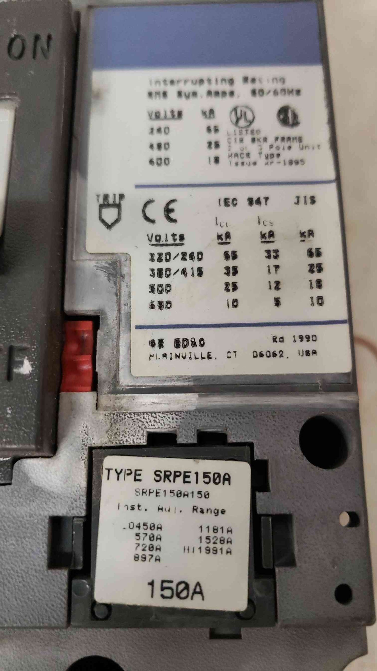 General Electric Spectra RMS 150A 3 Pole Breaker 600VAC(104786)
