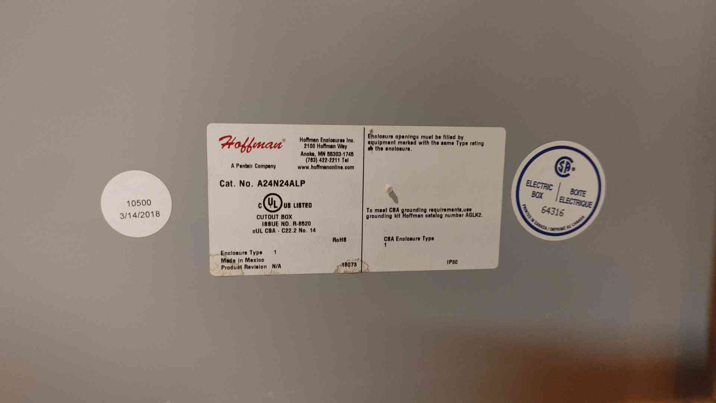 Hoffman Cutout Box Enclosure R-8520(106378)