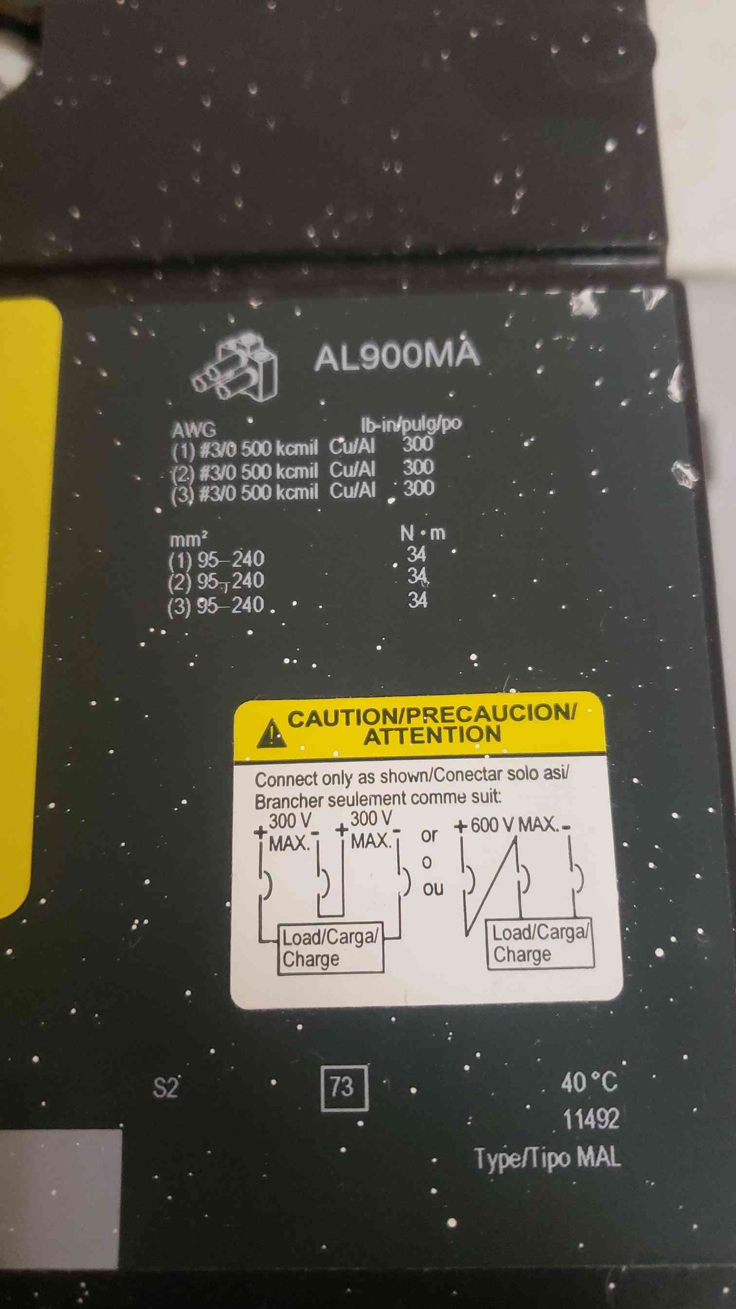 Square D 600A 3 Pole Breaker MH 600 A (SKU: 107179)