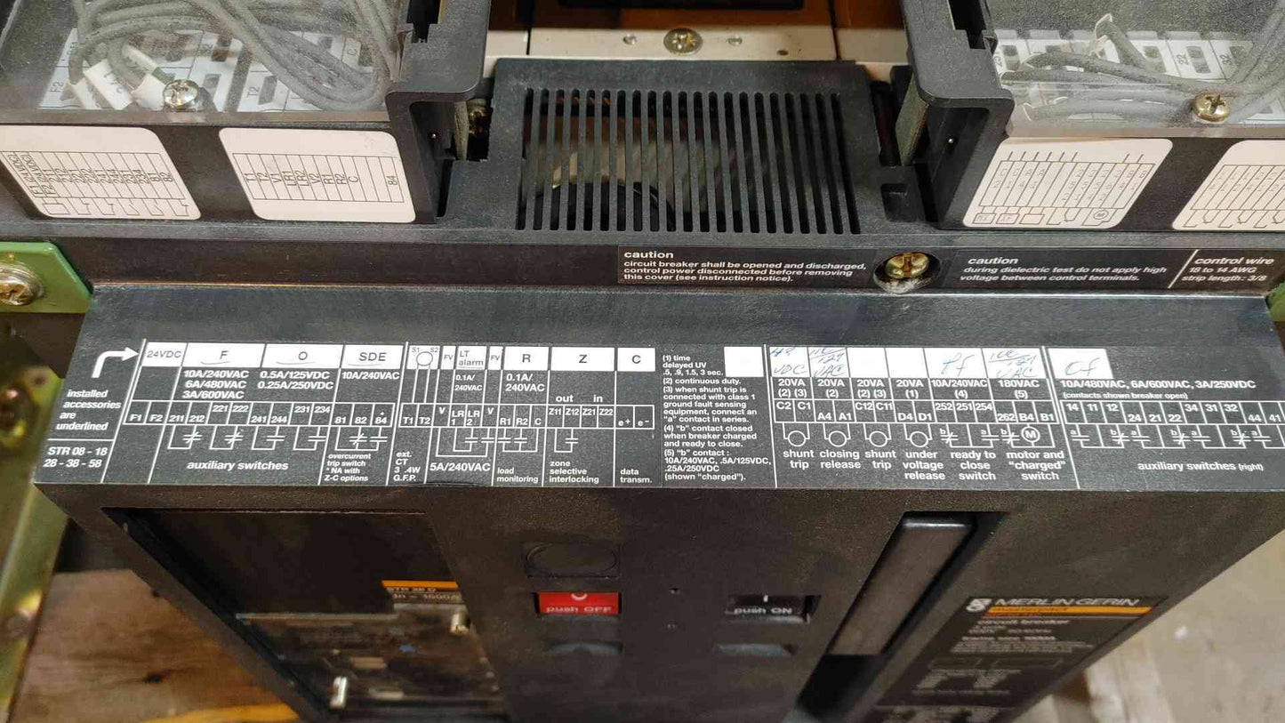 Merlin Gerin Masterpact 1600A 3 Pole 600V Breaker MP16 H2 (SKU: 107604)