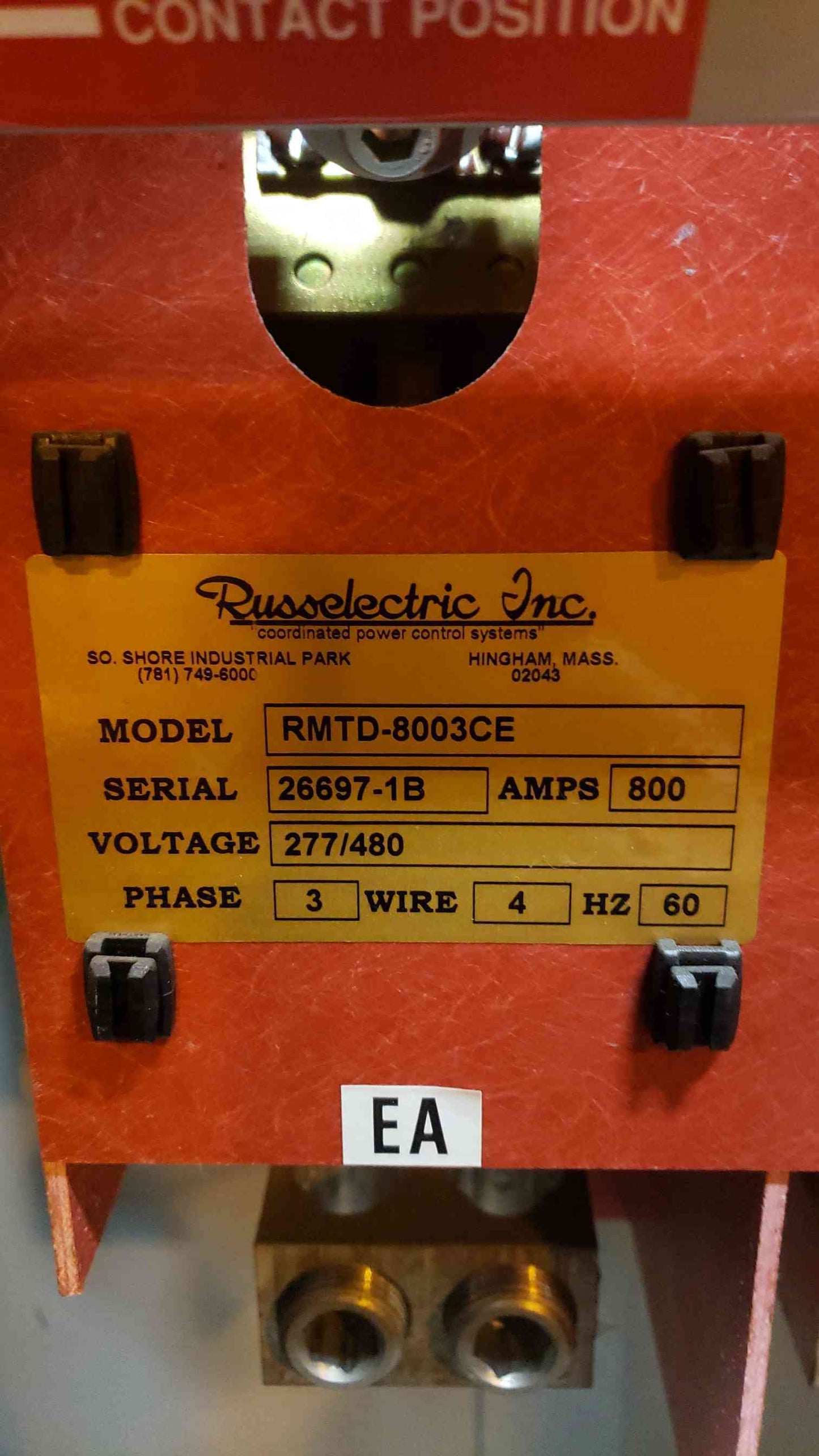 Russelectric 800A 277/480v 3PH ATS RMTD-8003CE (SKU: 107850)