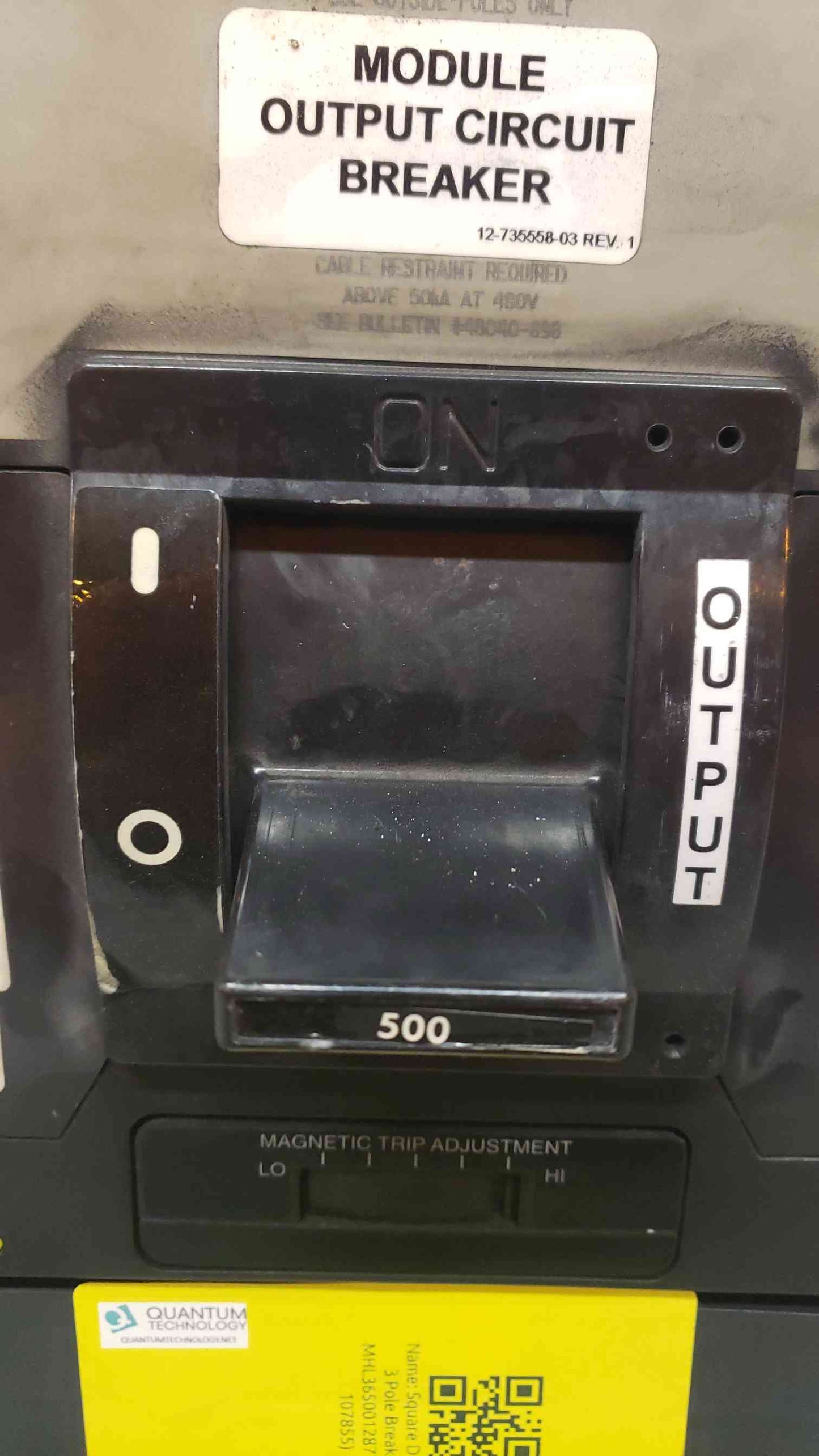 Square D 500A 3 Pole Circuit Breaker MHL365001287 (SKU: 107855)