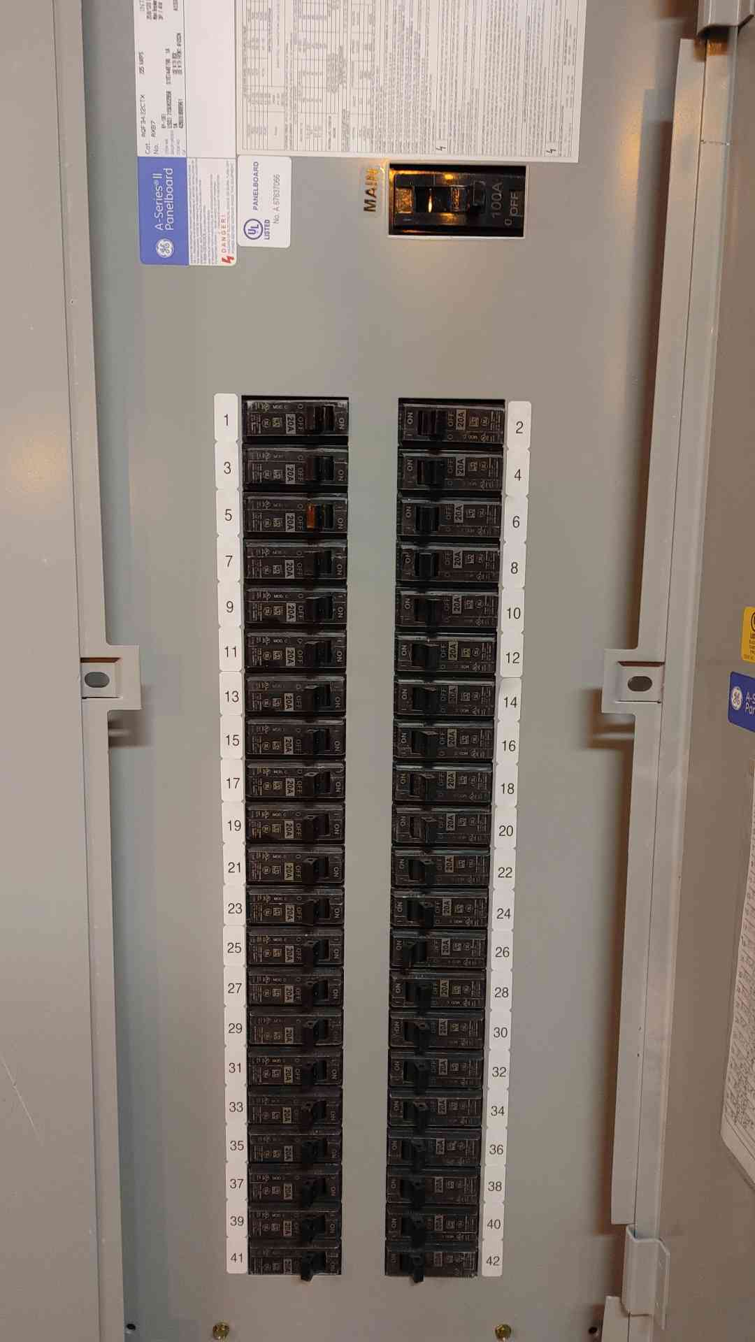 GE A Series 2 Panelboard 225A 208Y/120V 3PH 4W AXB7 w/ Main