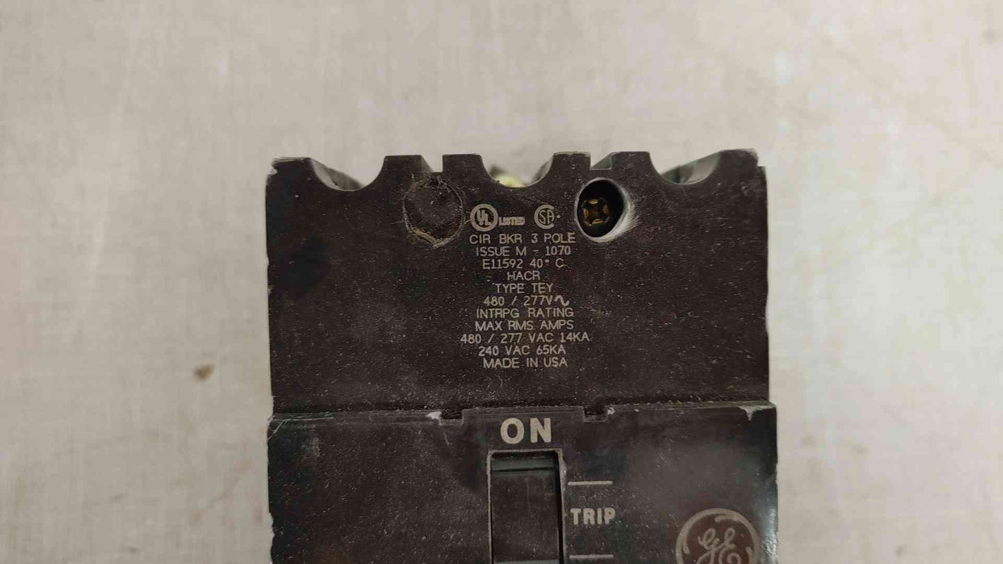 General Electric 3 Pole Circuit Breaker 90A 480/277VAC M-1070