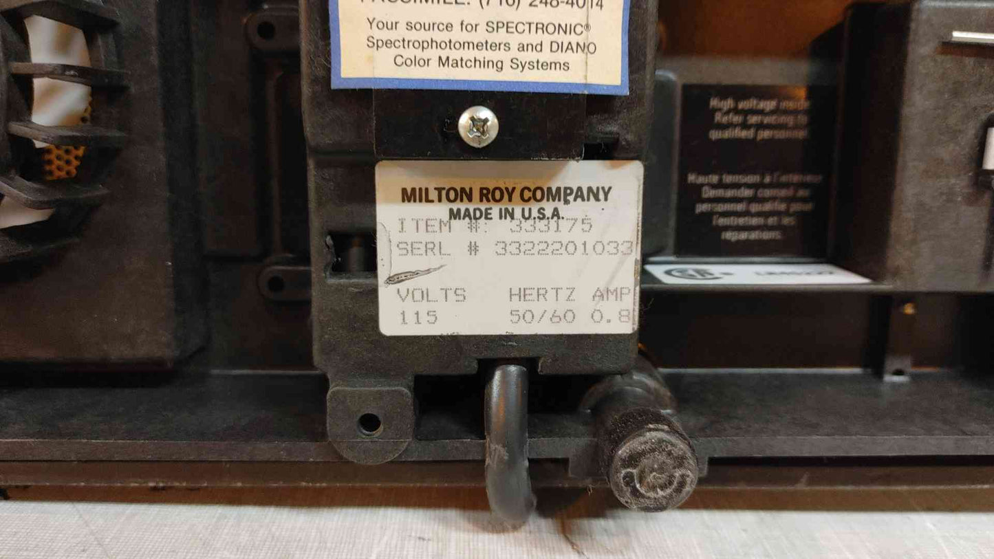 * * Milton Roy Spectronic 20D Spectrometer 115V .8A 333175 (108042)