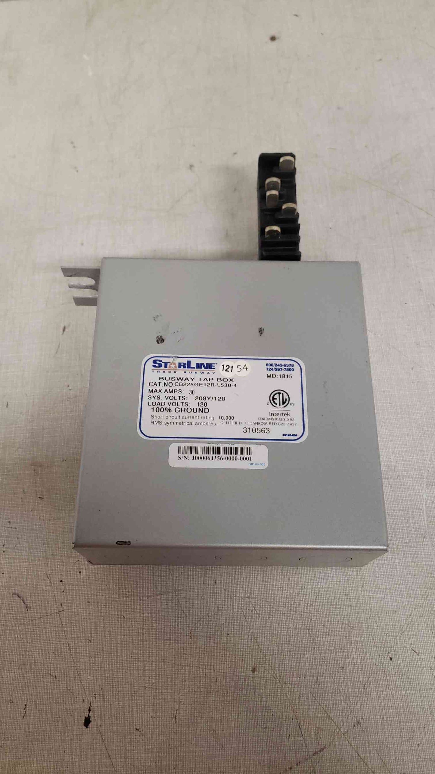 Starline 30A 208Y/120 Busway Tap Box CB225GE12R-L530-4 (SKU: 108166)