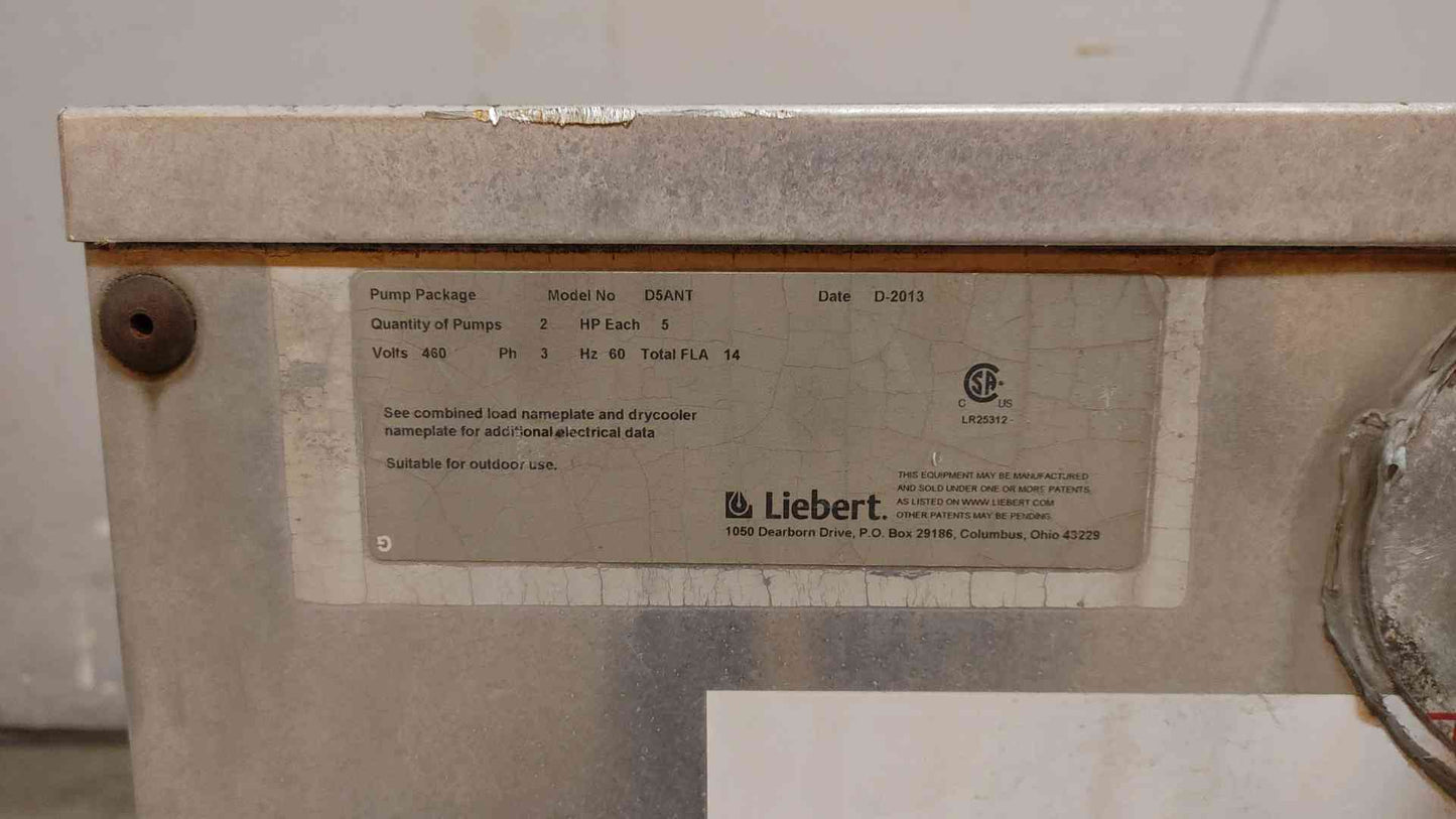 Liebert Dry Cooler Pump Package 2 Pumps 5HP 460V 3PH D5ANT (108377)