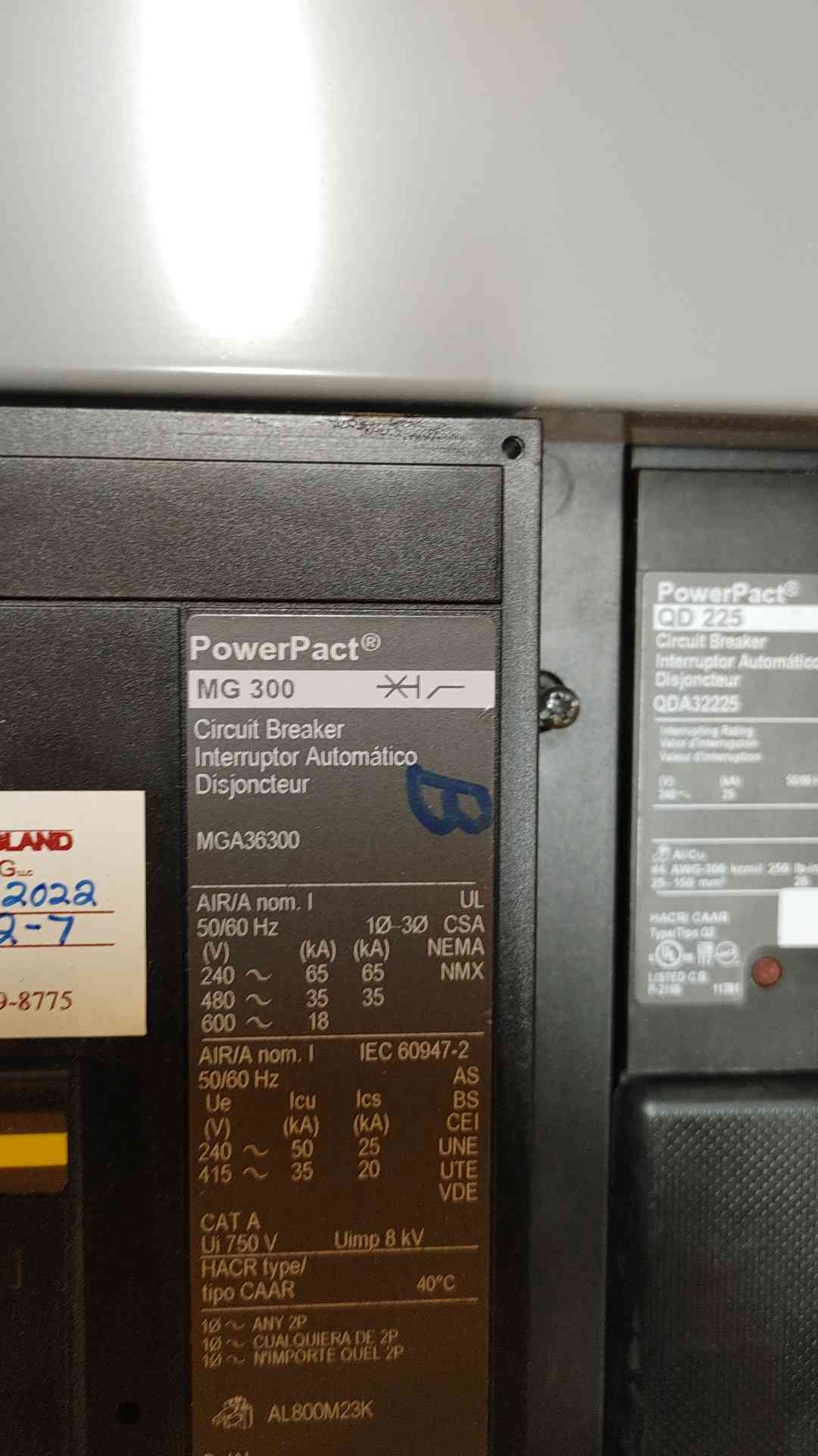 Square D I-Line Breaker Panelboard 400 Amp 600V 1x MG300 2x QD225 (108938)