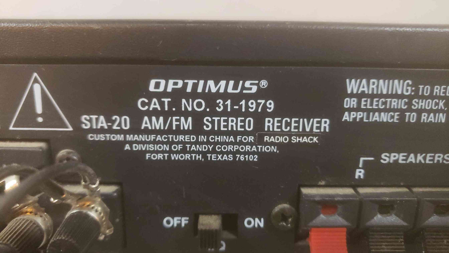 Optimus 120VAC 30W STA-20 AM/FM Stereo Receiver 31-1979 (SKU: 110004)