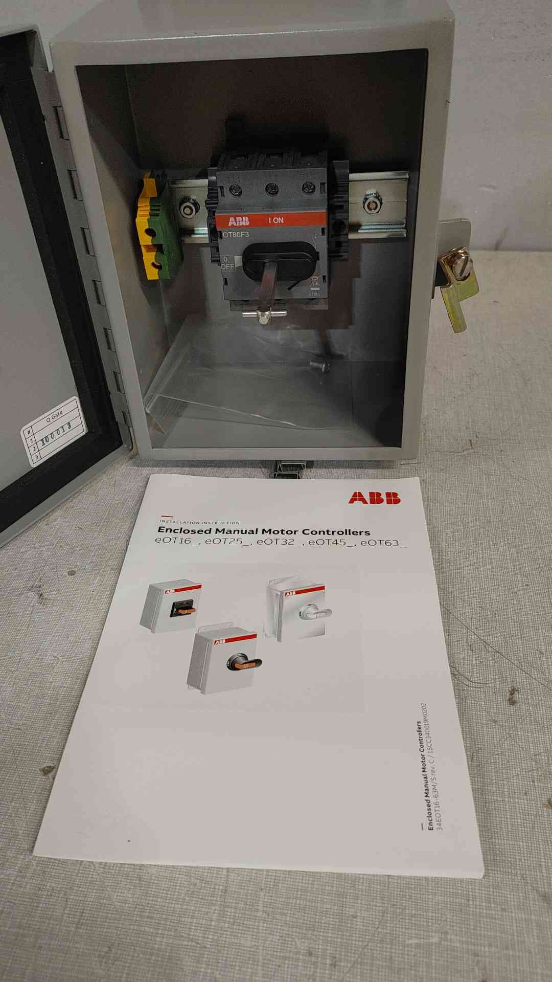 ABB 80A 600VAC Enclosed Manual Motor Controller EOT63U3M3-P(SKU: 111533)