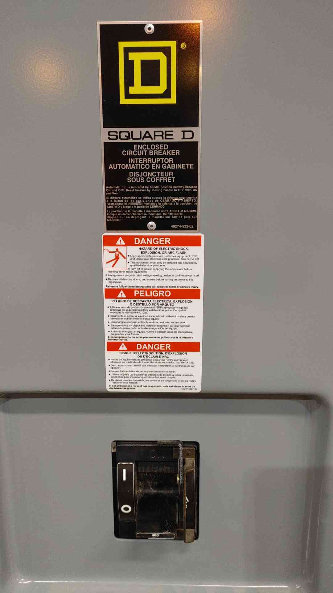 SQUARE D 400A Enclosed Circuit Breaker (SKU: 112153)