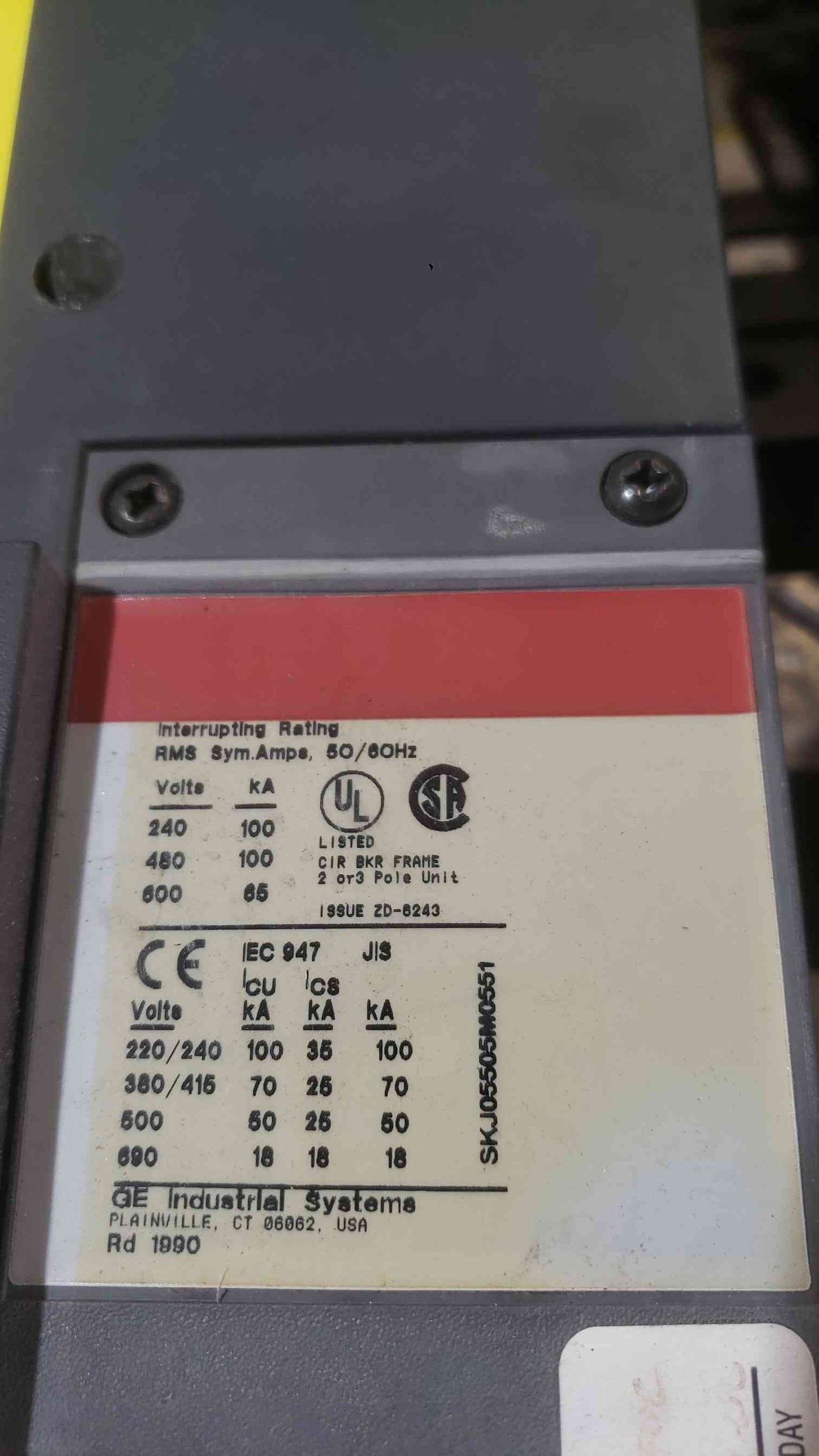 GE 800A 600VAC 3 Pole Breaker SKPP36BF0800 (SKU: 112286)