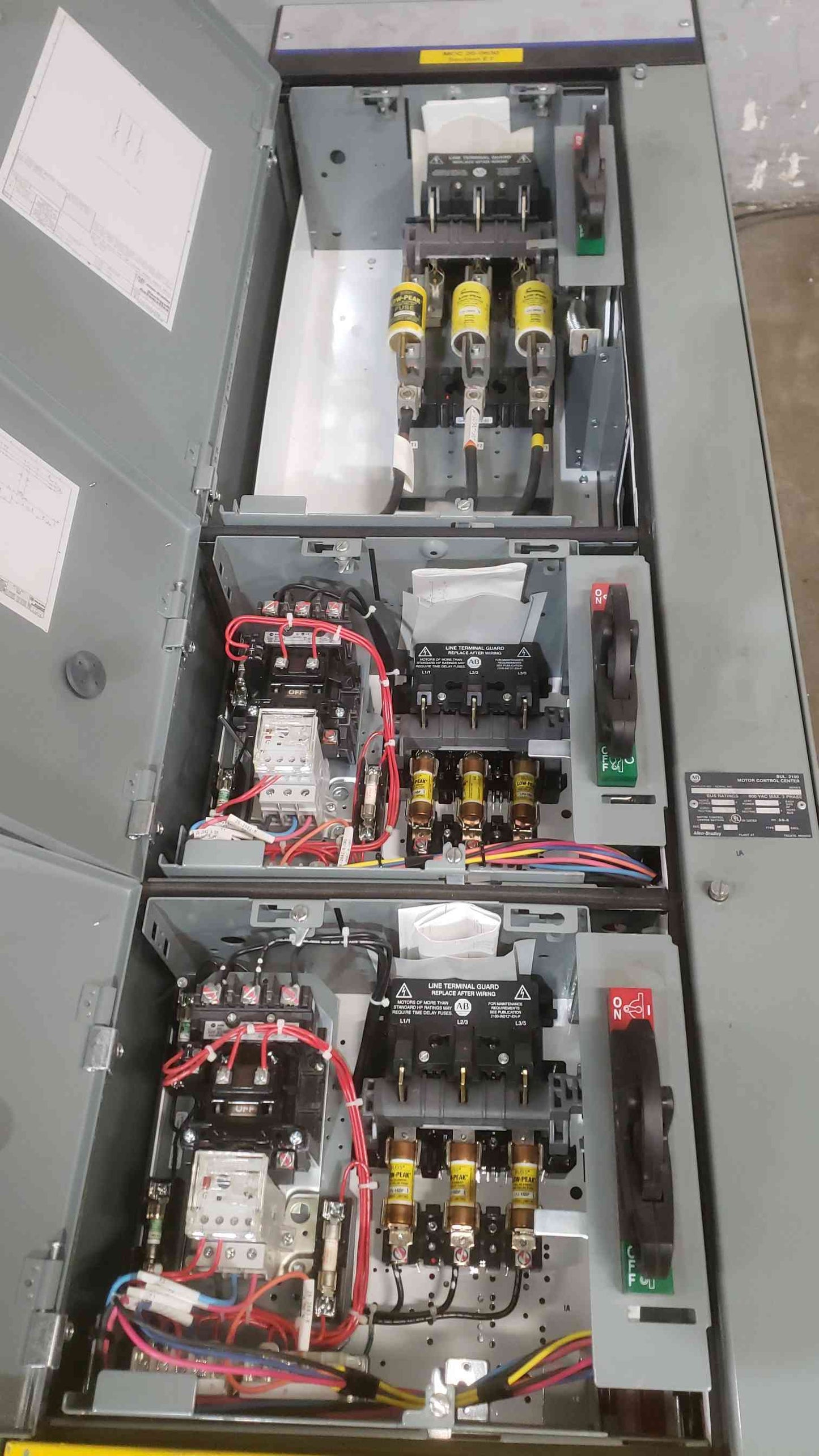 Allen-Bradley 2100 MCC 2-Section 1200A 600V 3PH w/ 6 Buckets Centerline Series (SKU: 112462)