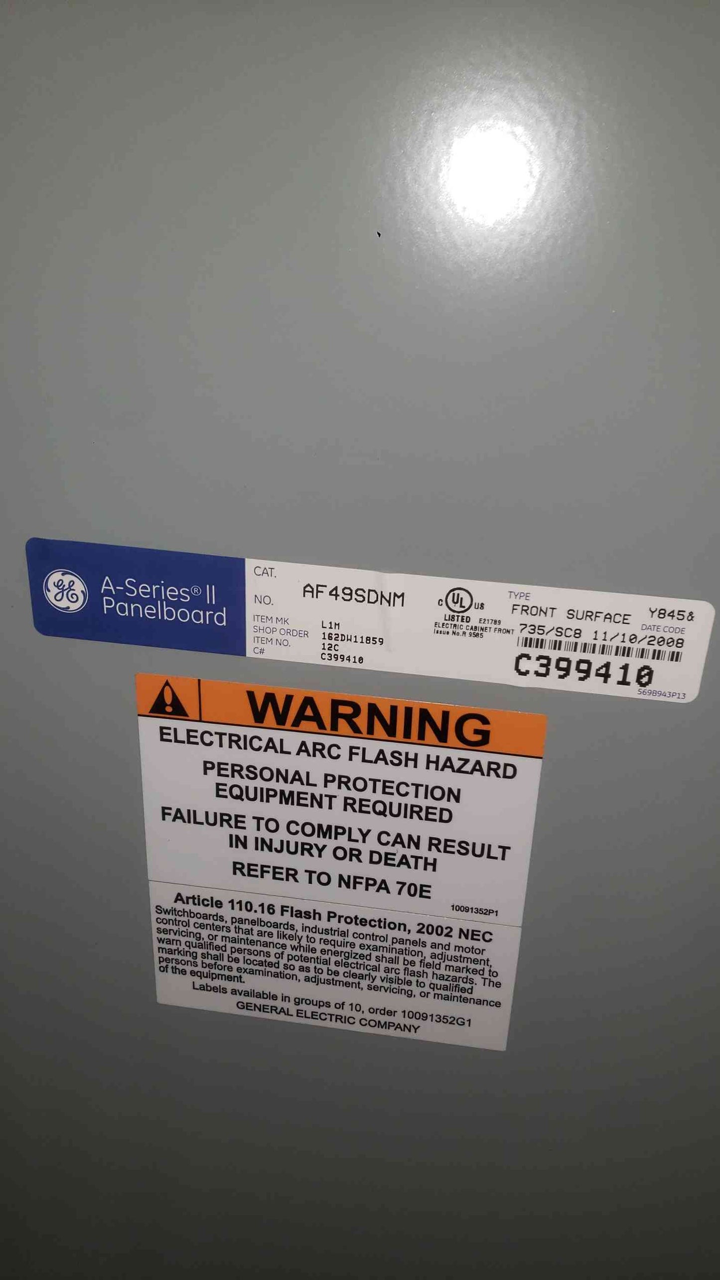 GE 225A Max A Series II 208Y/120 3PH 4W Panelboard (SKU: 112495)