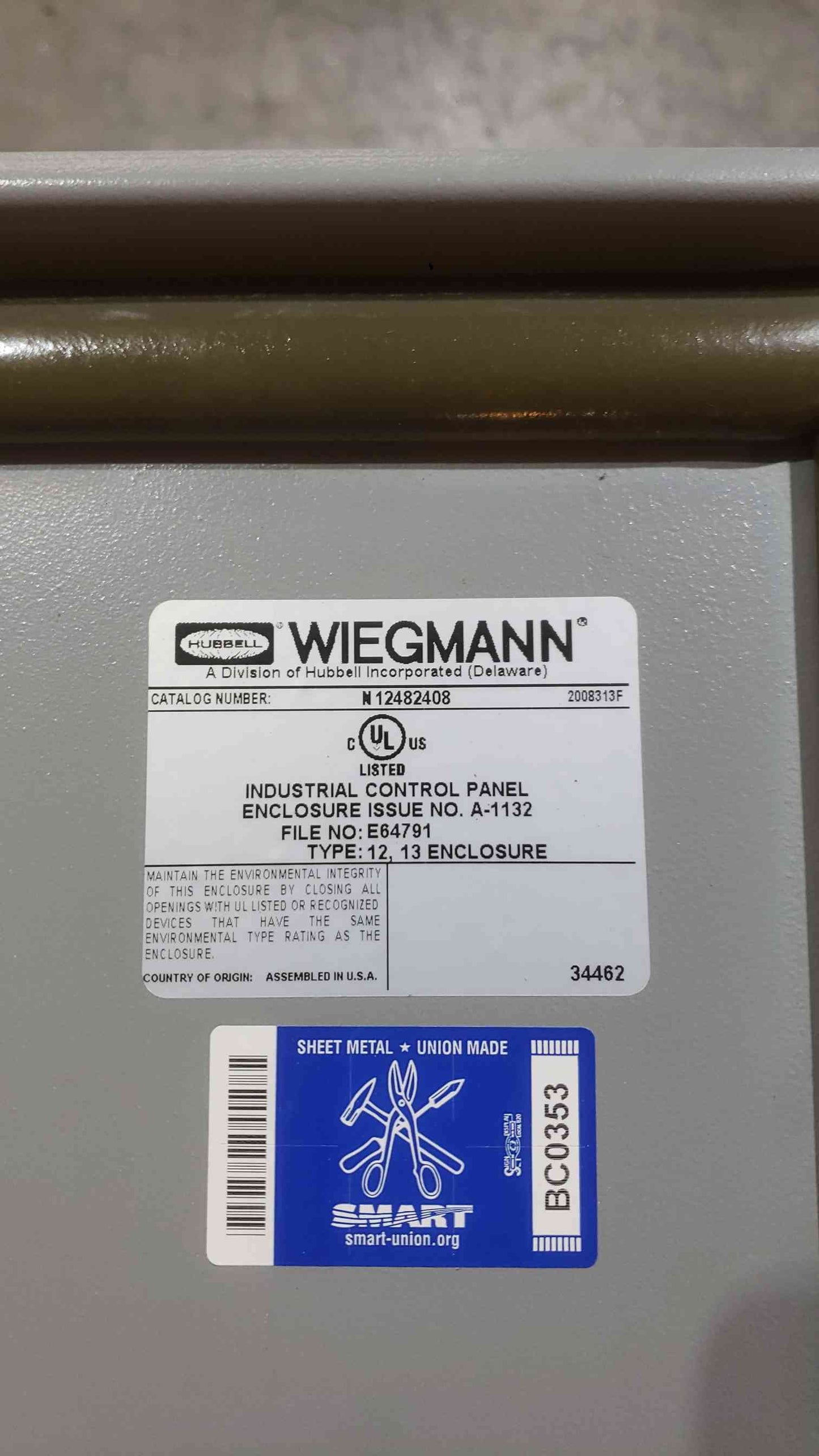 WIEGMANN Industrial Control Panel N12482408 Fused (SKU: 112573)