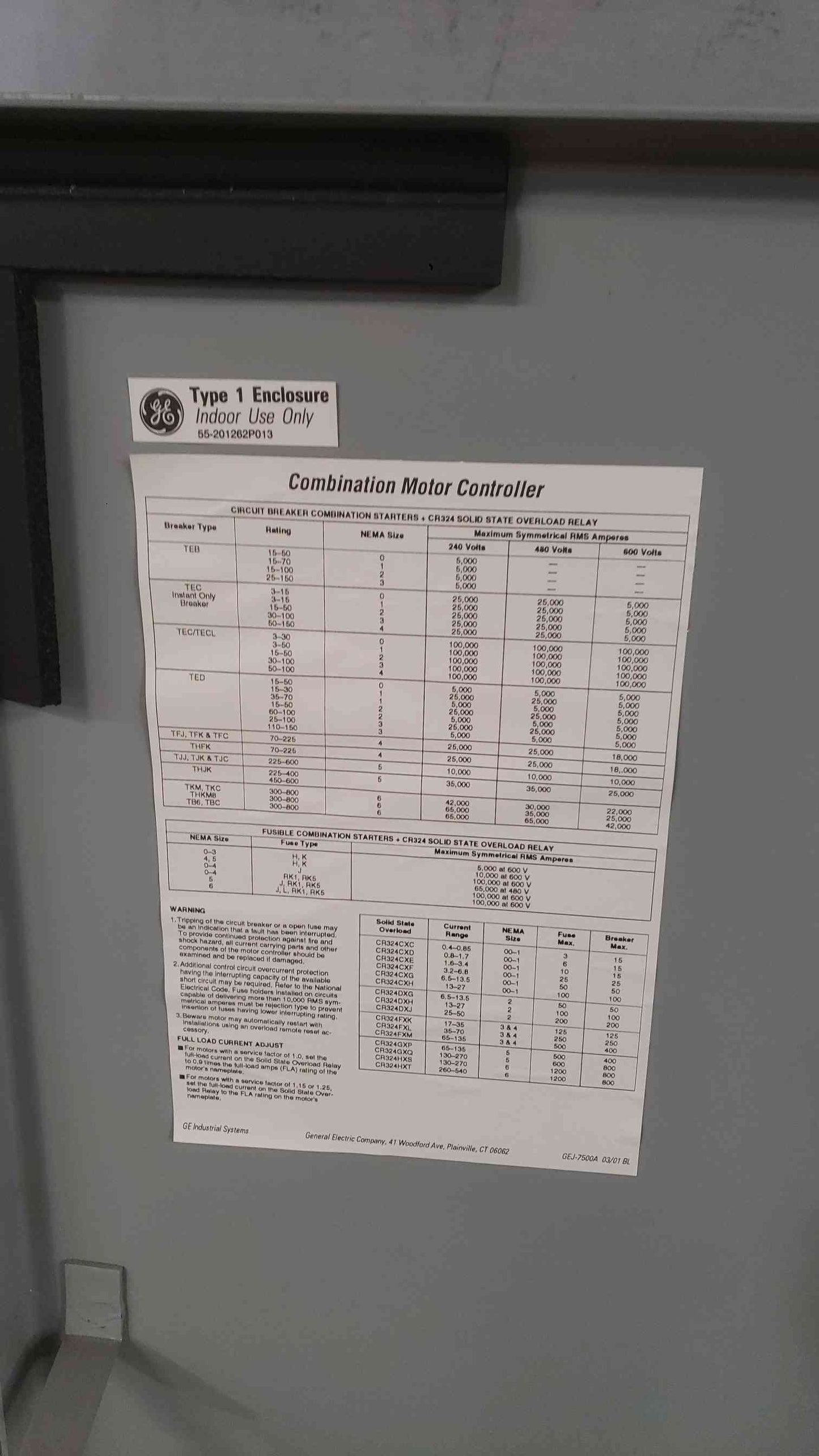 GE 300-Line Combination Motor Controller(SKU: 112628)