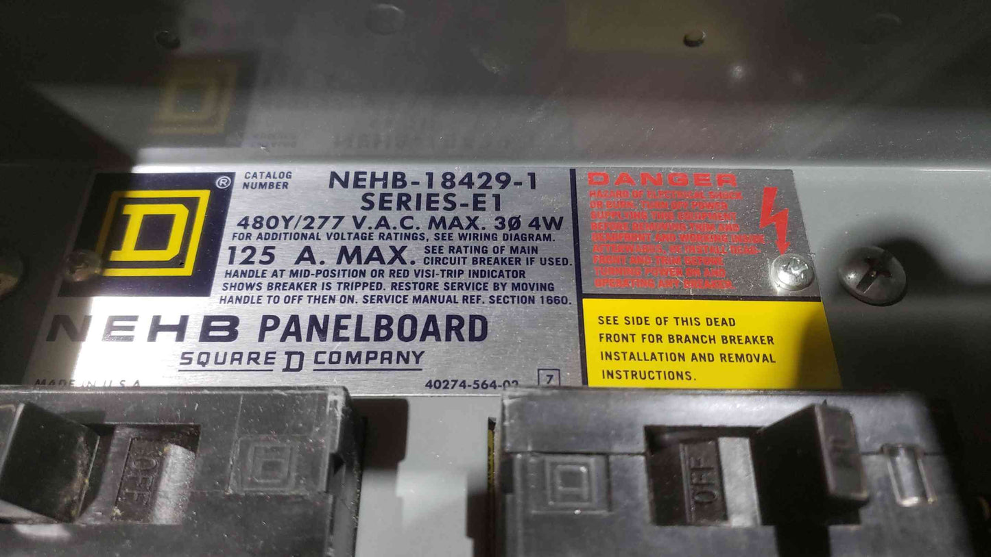Square D NEHB 125A 480Y/277 3PH 4W Panelboard (SKU: 112647)