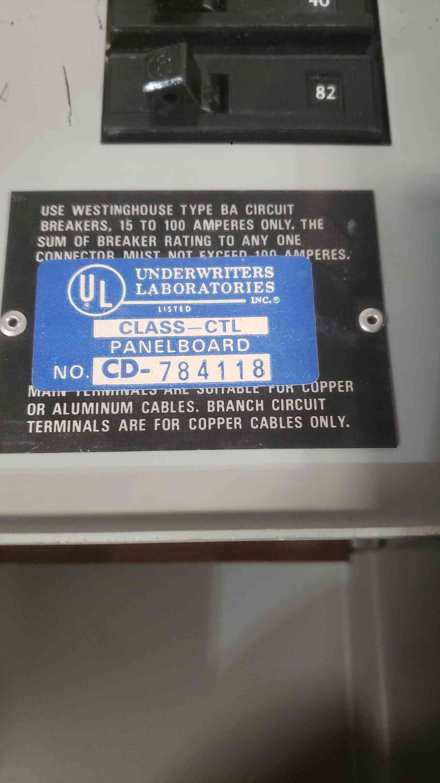 Westinghouse 225A 120/208V 3-Phase 4-Wire 42-Circuit Panelboard B10B42CKT with BA Breakers & Main (SKU: 112720)