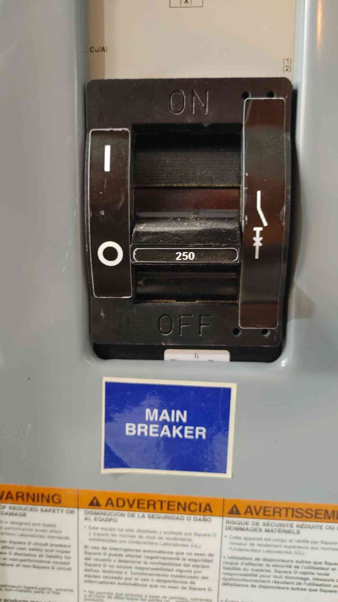 Square D NQOD 250 Amp Main Breaker Panelboard 208Y/120V 3PH 4W 42-Circuit Loaded(SKU: 112778)