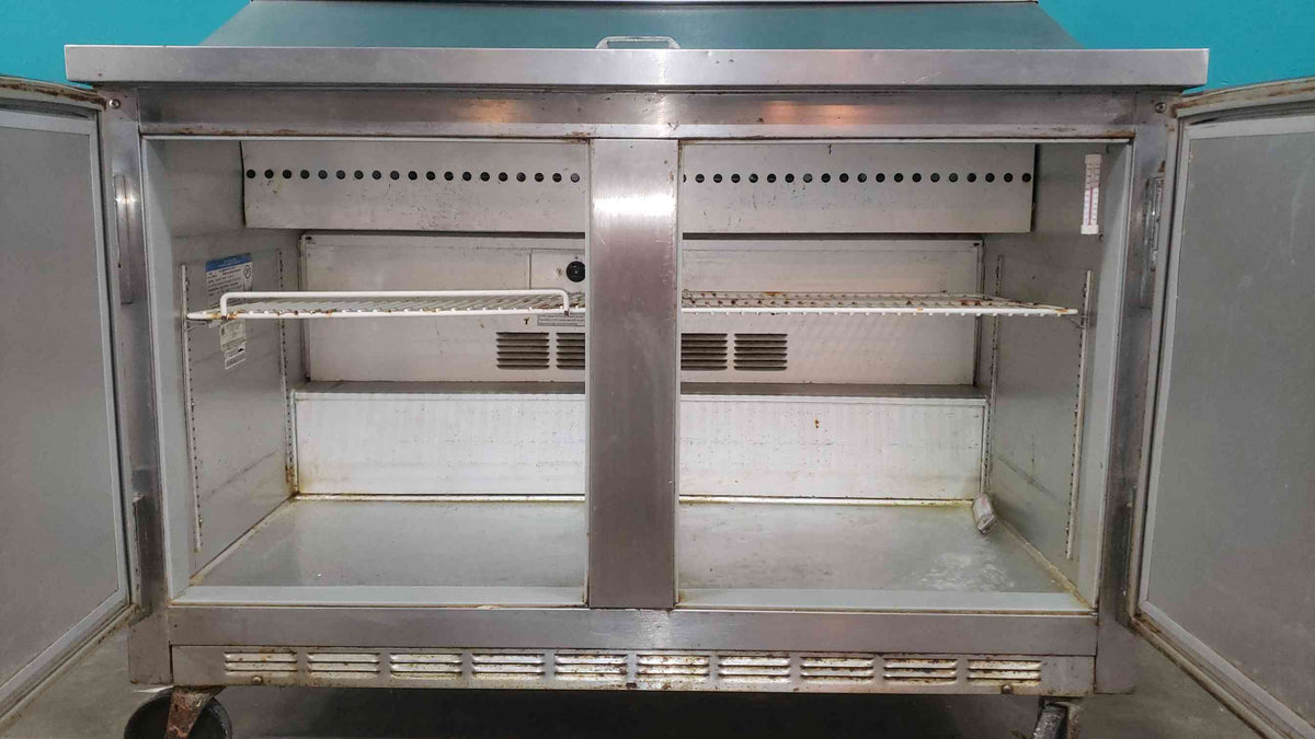 Beverage-Air SP48-12 48" 2-Door Commercial Sandwich Salad Prep Table Refrigerated Stainless 12-Pan Capacity(SKU: 113021)