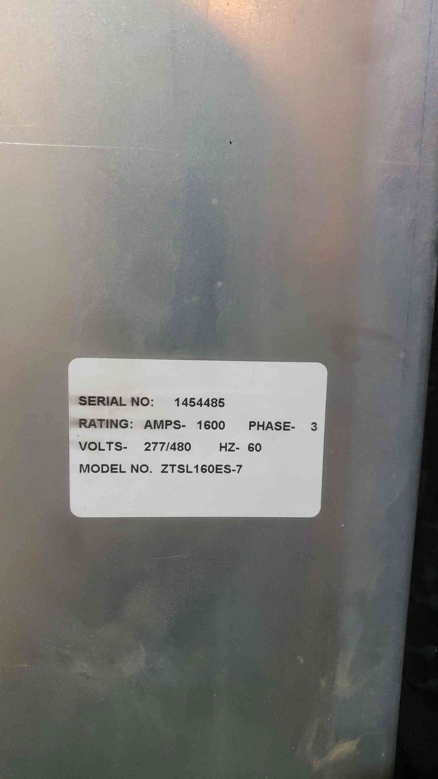 GE Zenith ZTSL160ES-7 Automatic Transfer Switch ATS 1600 Amp 480V 3 Phase (SKU: 113508)