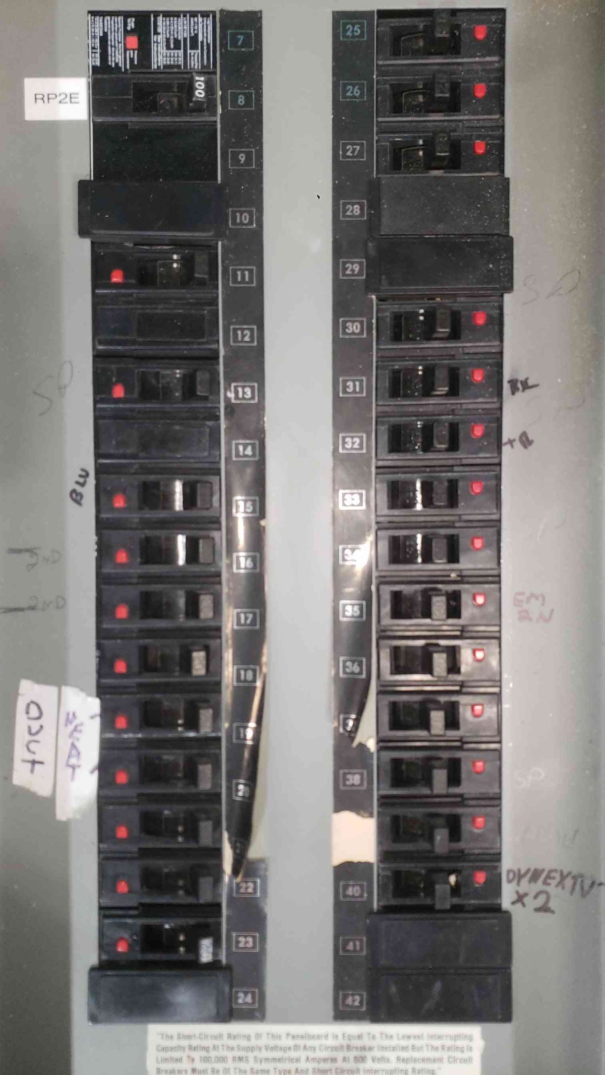Siemens 120/220V 3 Phase Industrial Panelboard Siemens 600A Main 125A 100A Breakers