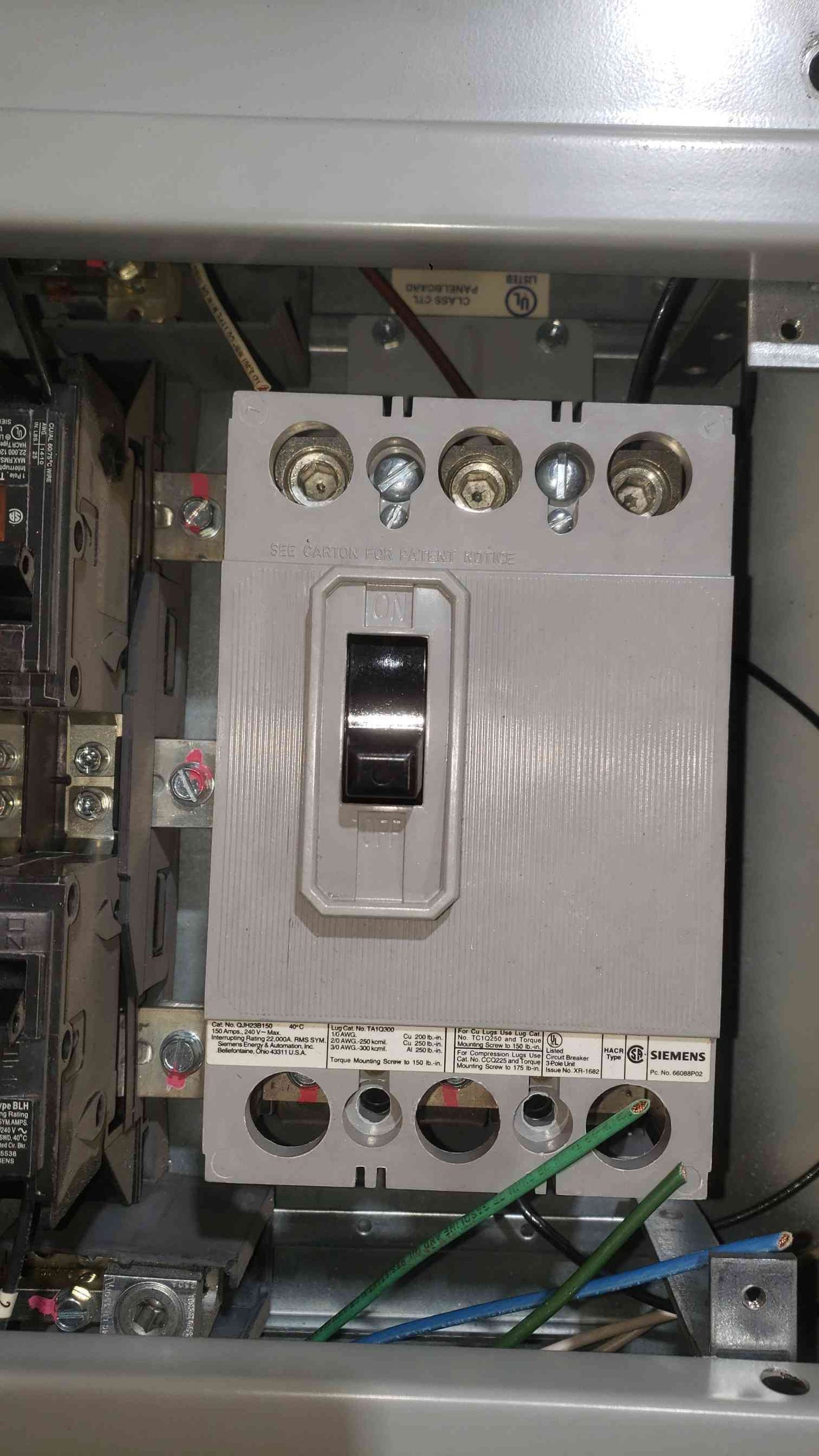Siemens P1 Panelboard 120/208V 3 Phase 150A Main Breaker QJH2B150 20A BL Breakers
