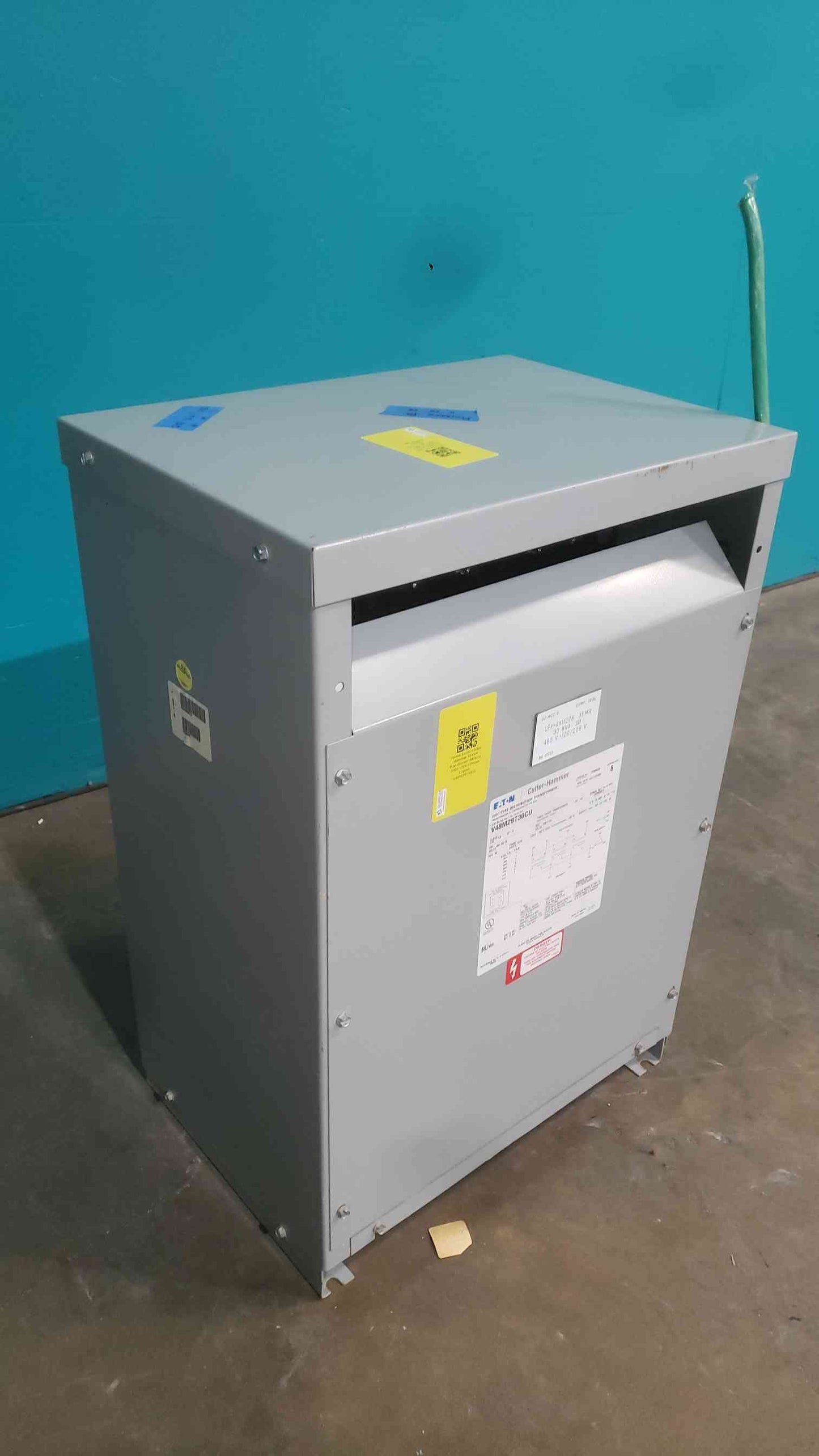 Eaton Cutler Hammer 30 kVA Transformer 480V to 208Y 120V 3 Phase Copper V48M28T30CU (SKU: 113441)