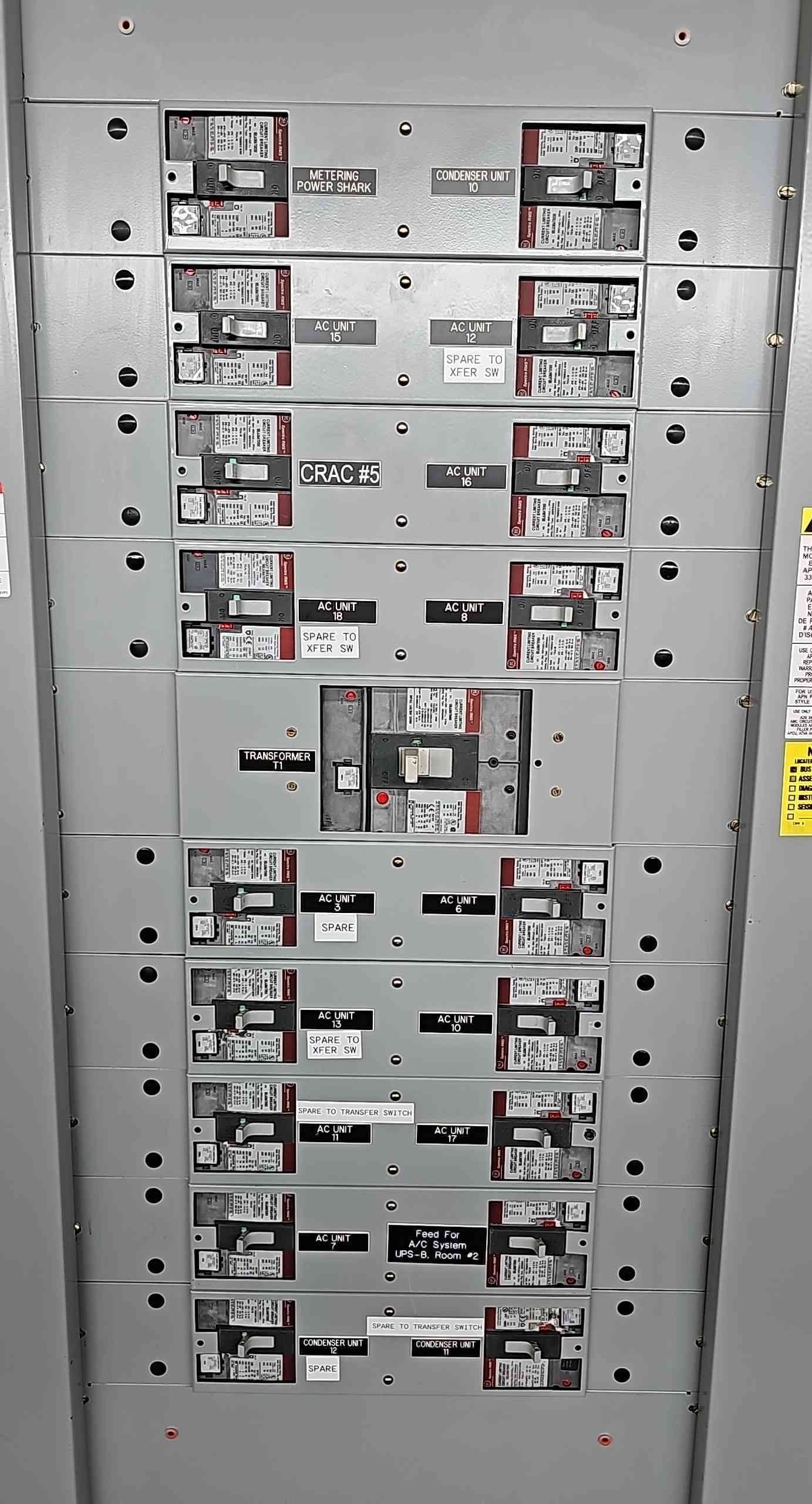 GE Power Break II 2000A 1600A 480V 3PH 100kA Switchboard Panelboard SSF16G216