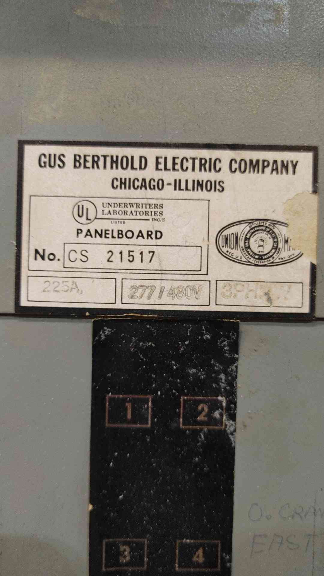 I-T-E 225A 480V 3 Phase Industrial Panelboard W/ I-T-E 100A 60A 30A Breaker