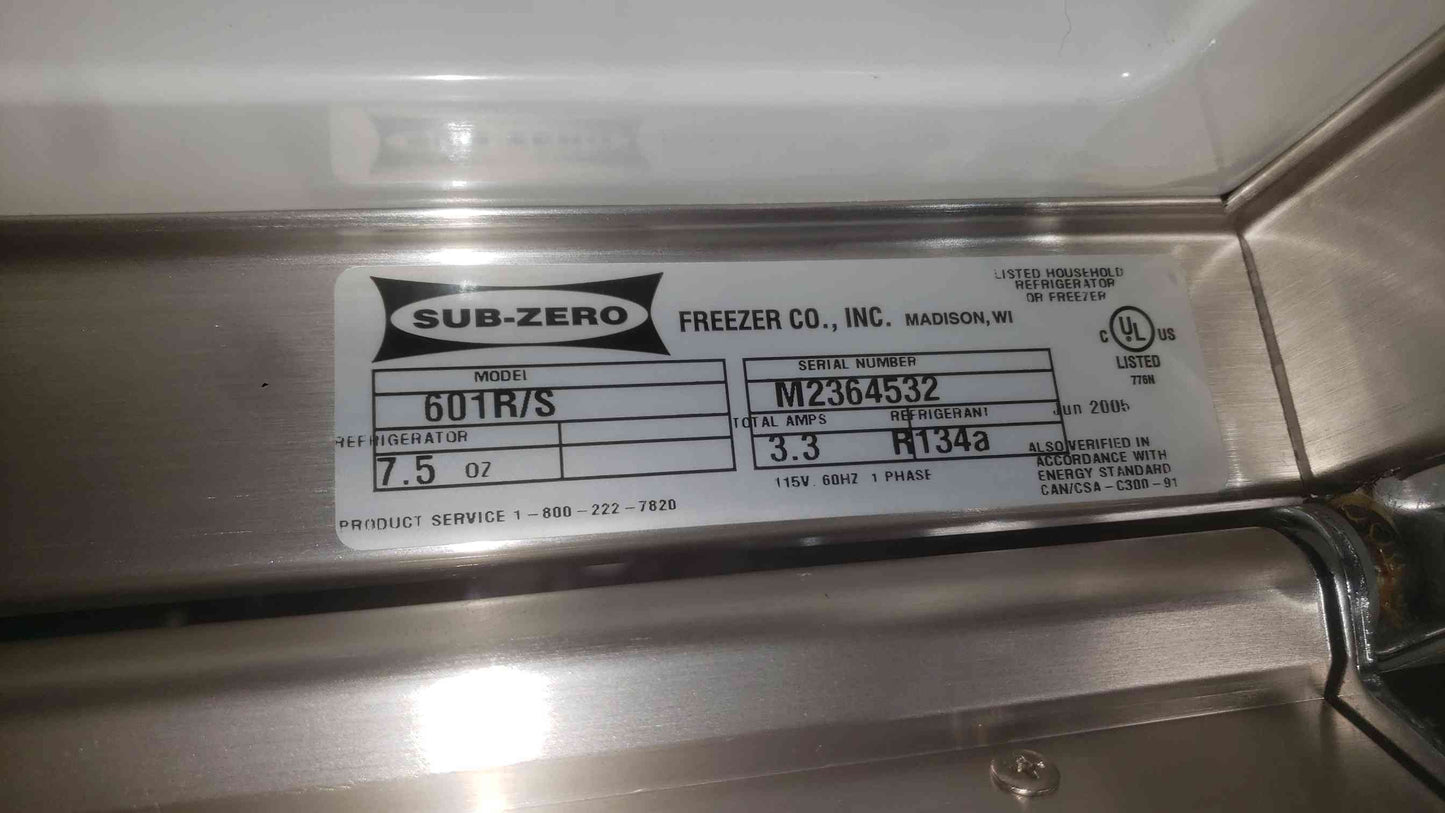 Sub-Zero 601R/S 36" Built-In Classic Stainless Steel All-Refrigerator Column