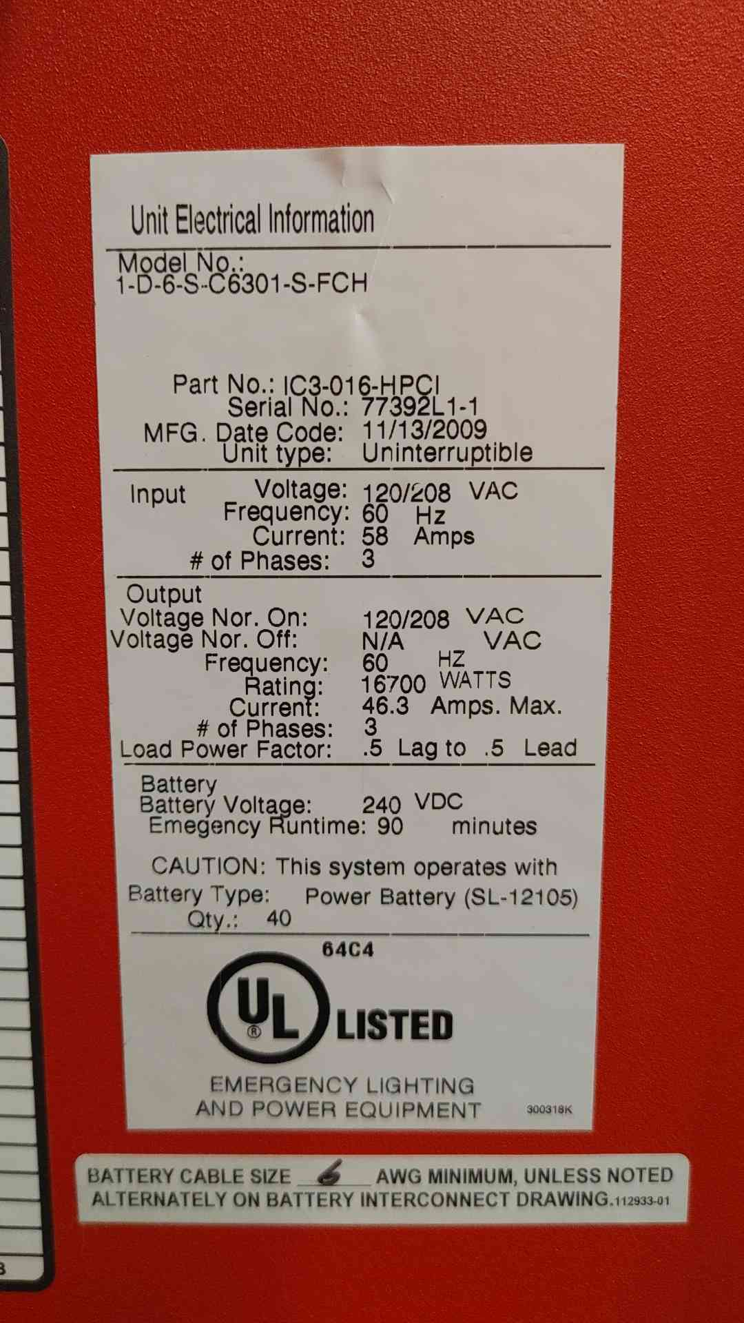 Myers Illuminator Central Inverter System IC3-016-HPCI 16.7kW No Batteries