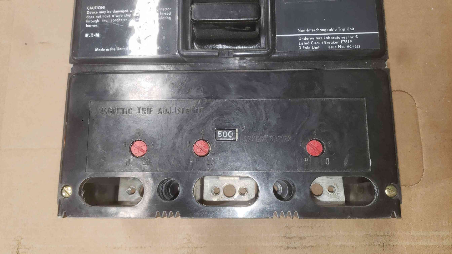 Eaton Cutler Hammer LS360500A 500A 3 Pole 600V L Frame Type LS Circuit Breaker