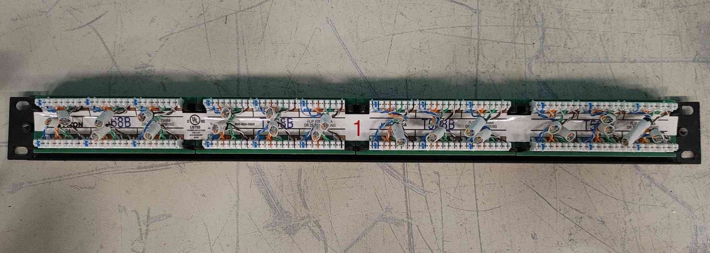 Leviton eXtreme 6+ 24 Port Cat6 Patch Panel 1U Rackmount 110 Punch Down T568A B