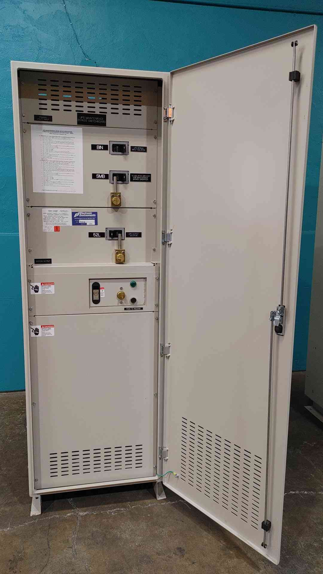 Mitsubishi XUD100020 100kVA 480V to 208V UPS Maintenance Bypass Cabinet Kirk Key