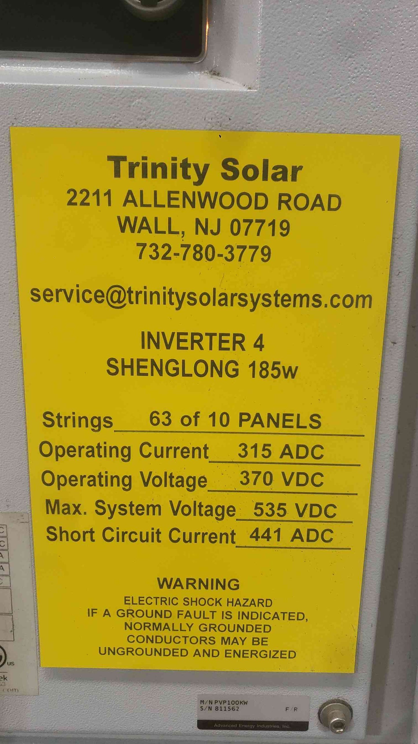PVPowered PVP100kW Commercial Solar Inverter 100kW 480V 3PH Grid-Tie Advanced Energy