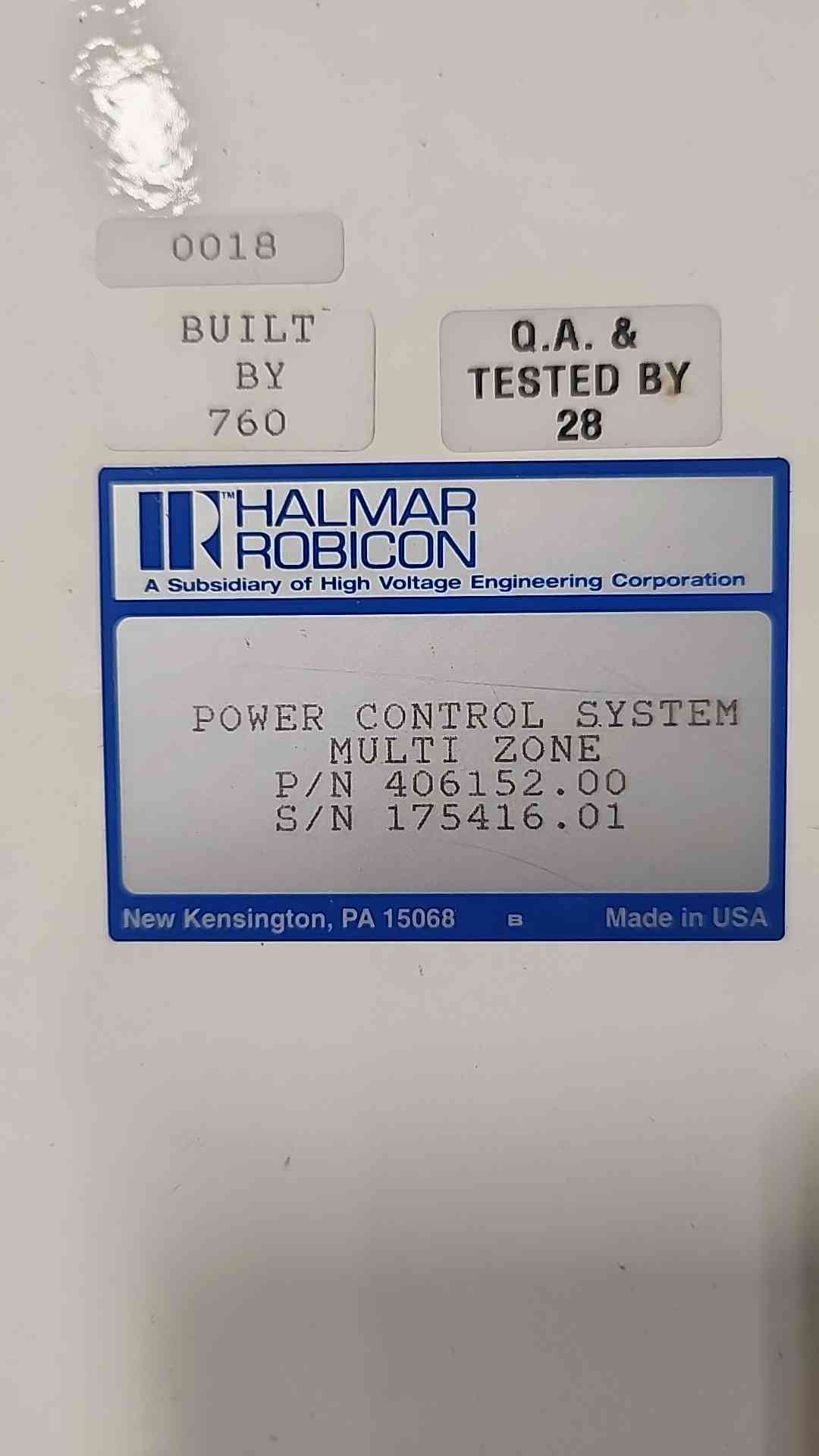 Halmar Robicon Multi Zone SCR Power Control Panel 406152.00 Heater Control Panel