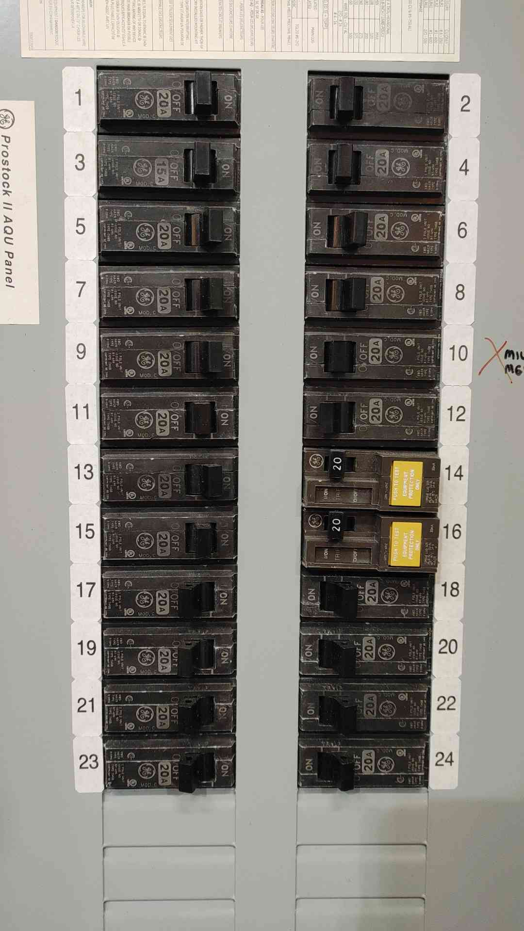 GE A-Series II 225A Panelboard 208Y/120V 3PH 200A Main AQU3422RCX 24 Breakers THQB