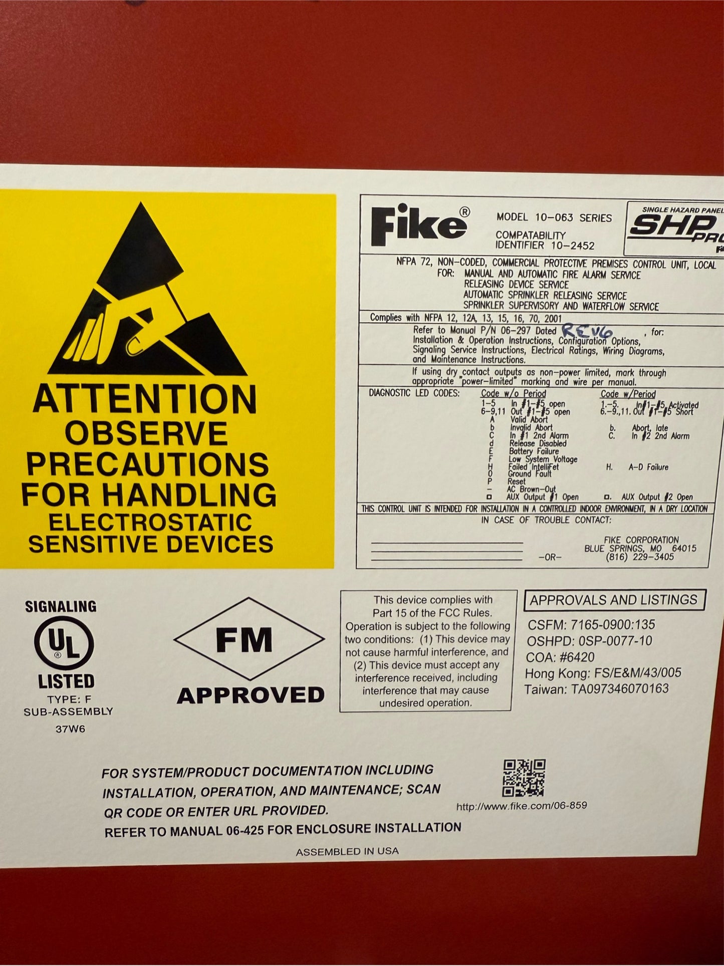 Fike SHP-Pro Single Hazard Fire Suppression Control Panel