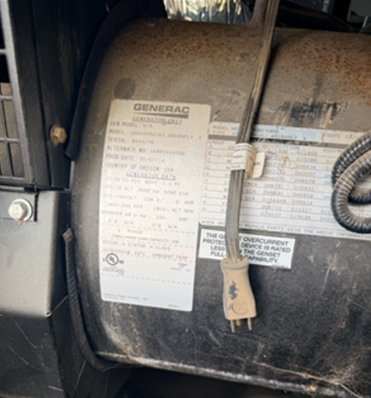 Generac 50kW Diesel Standby Generator 3 Phase Model SD0050 2014 Industrial