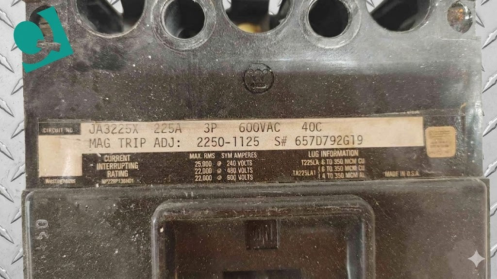 Westinghouse 3 Pole Circuit Breaker 225A 600VAC JA3225X