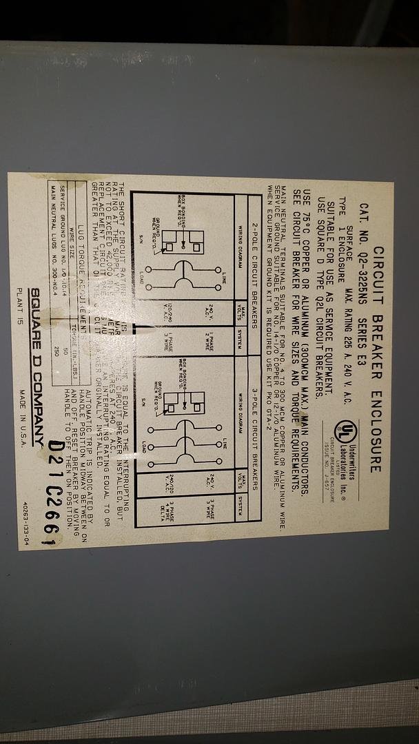 225A Square D Enclosed Circuit Breaker(S6LLST11853)