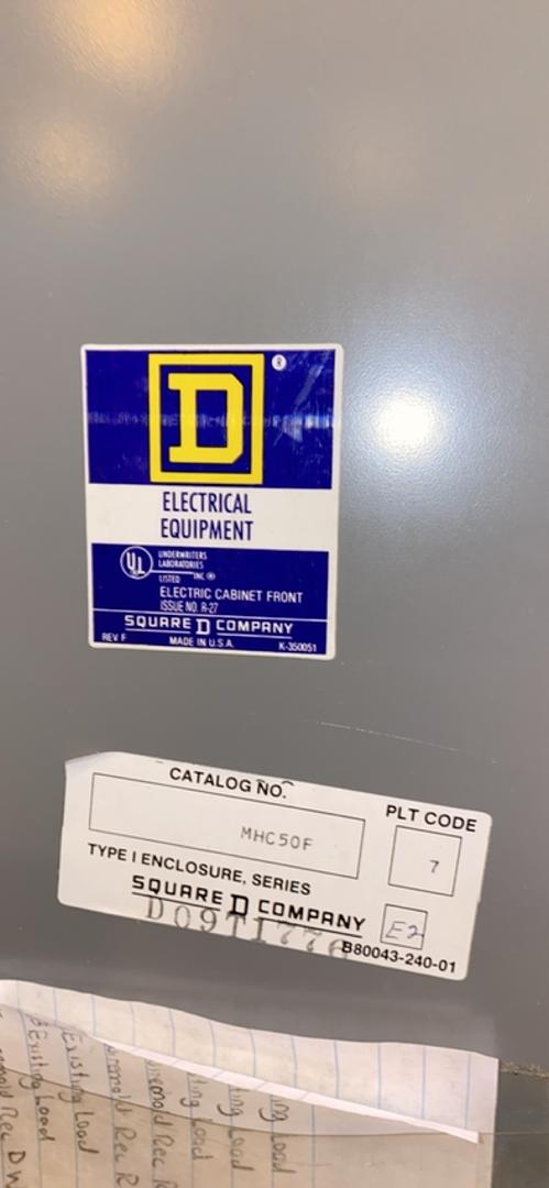 Square D NQODQ2 Complete Panelboard 225A 240V 3PH 51" Box & Trim Interior (S6LLST4104)