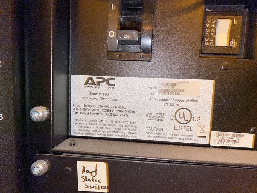 AS-IS APC 20KVA Symmetra PX UPS
