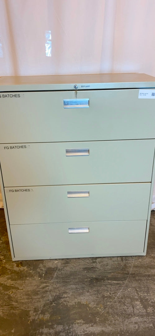 4 Tier Drawer Sandusky Lateral Filing Cabinet w/ Keys(S6LLST2075)